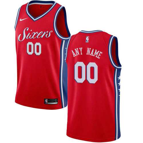 Men & Youth Customized Philadelphia 76ers Swingman Red Alternate Nike Statement Edition Jersey